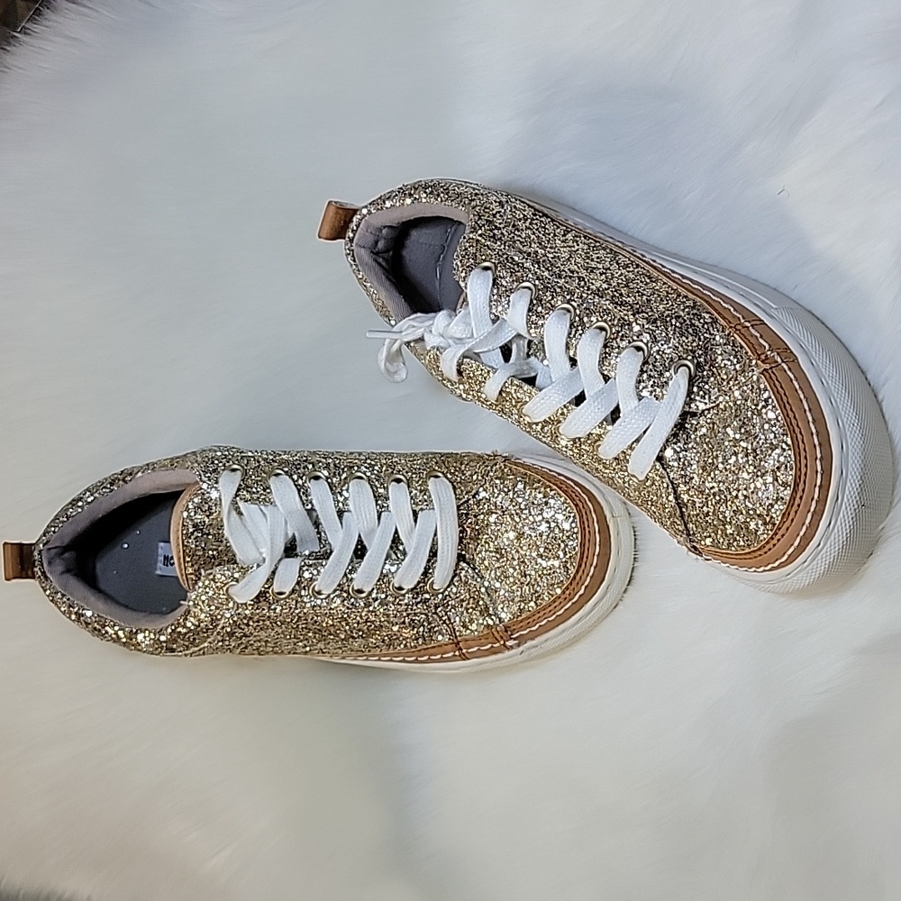Not Rated Gold Glitter Platform Style Tennis Shoes